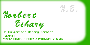 norbert bihary business card